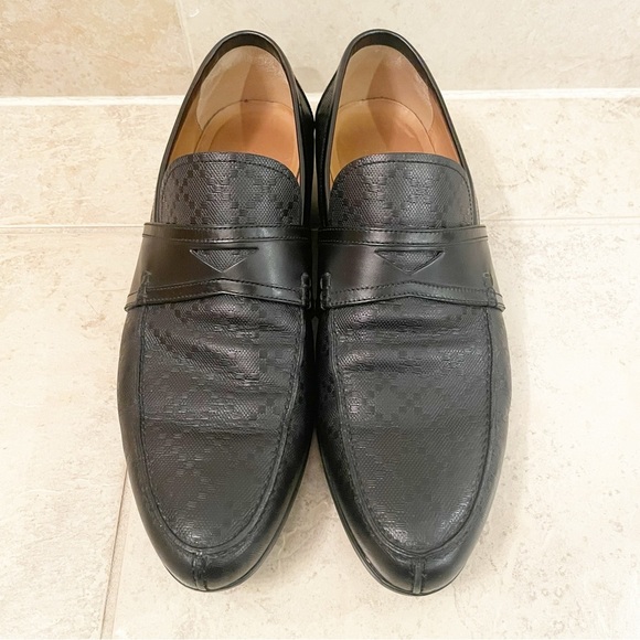 Gucci Black Diamonte Diamond Pattern Loafers Slip On - Picture 1 of 11